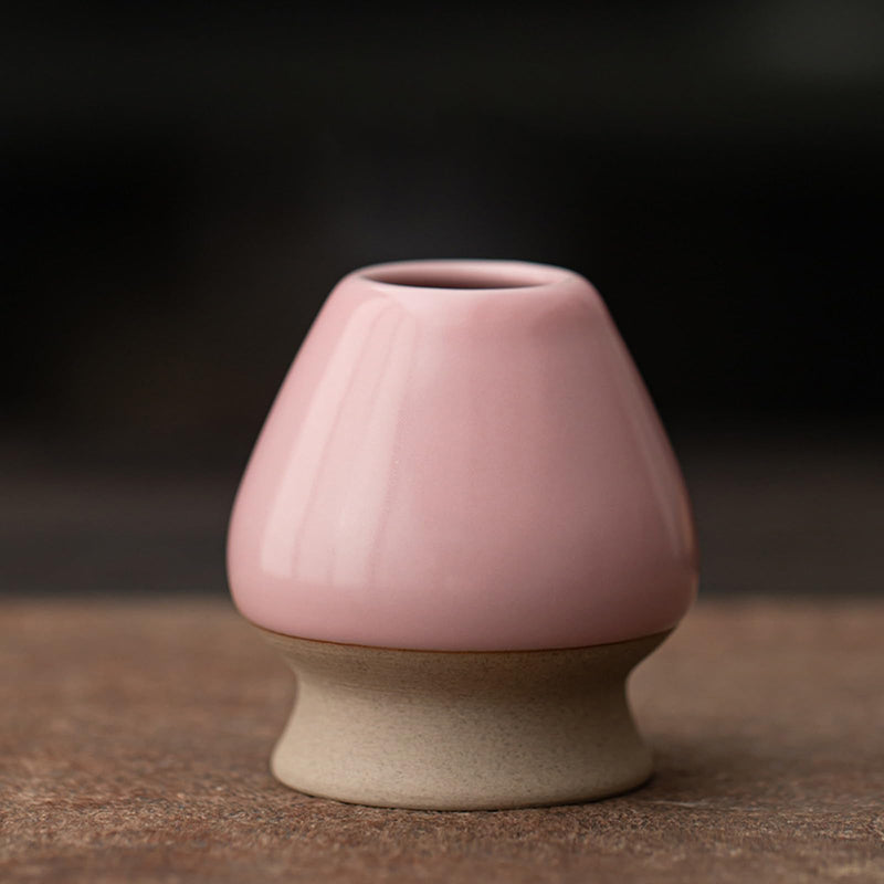 JIKANNOYA 抹茶セット 茶道具 初心者 自宅用 お点前セット 4点セット matcha set 茶杓 茶筅 茶せん 百本立 茶筅立て くせ直し 抹茶篩 綿茶巾 陶器茶杓立て お手入れも簡単 母の日 父の日 誕生日 贈り物 おしゃれ ピンク AQCJ77