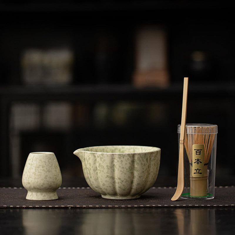 JIKANNOYA 抹茶 セット matcha set 初心者 茶道具 4点セット 陶器 抹茶茶碗 bowl 茶杓 茶せん 百本立 whisk 茶筅立て くせ直し お手入れも簡単 自宅用 ceremony 母の日 父の日 誕生日 贈り物 gift おしゃれ cute 高級 おうち時間グッズ CJ190
