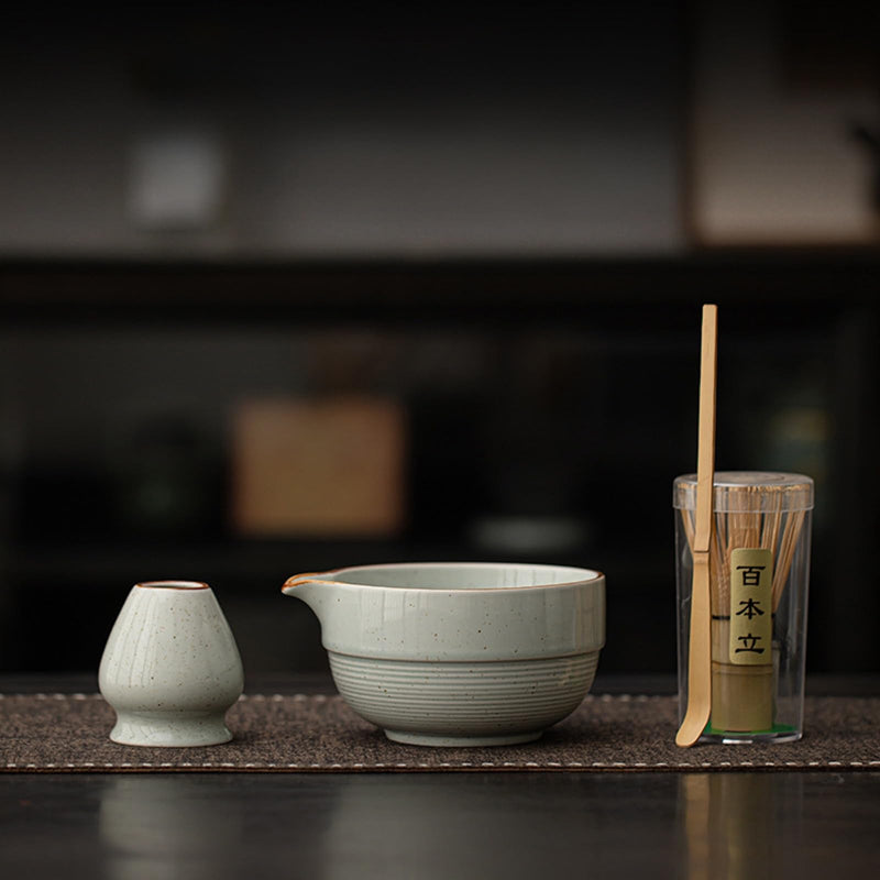 JIKANNOYA 抹茶 セット matcha set 茶道具 4点セット 抹茶茶碗 bowl 茶杓 茶せん 百本立 whisk 茶筅立て くせ直し お手入れも簡単 初心者 自宅用 ceremony 母の日 父の日 誕生日 贈り物 gift 持ち運び おしゃれ cute 高級 おうち時間グッズ CJ170