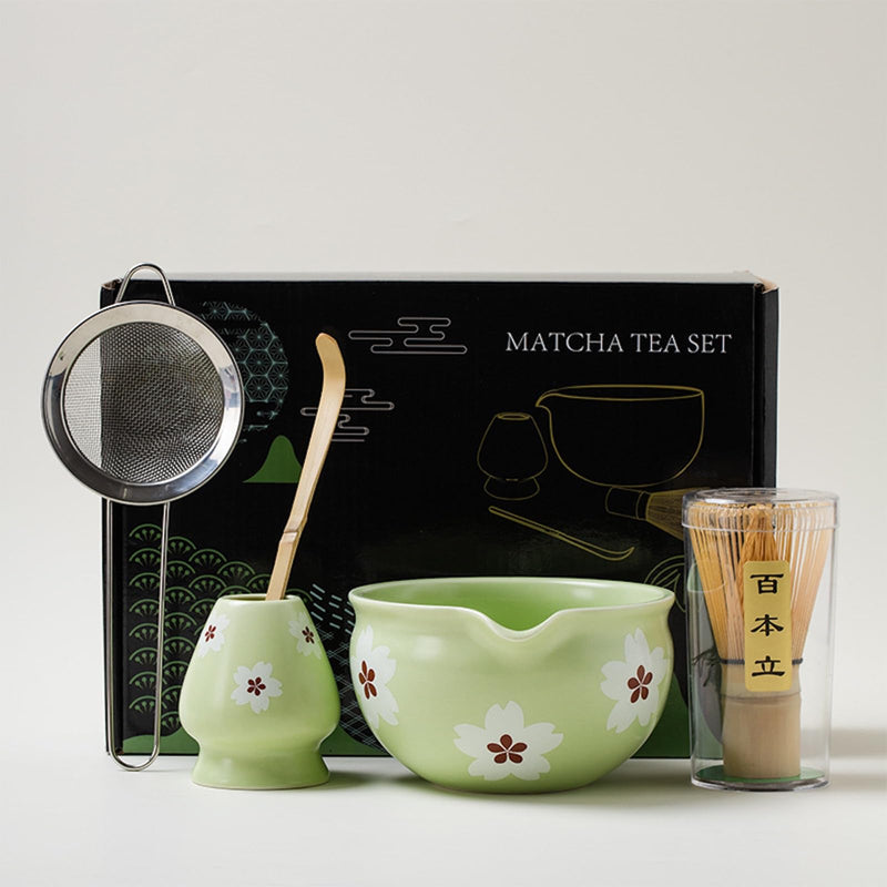 JIKANNOYA 抹茶セット 抹茶 セット 自宅用 茶道具 初心者 お点前セット 抹茶 陶器 抹茶茶碗 茶杓 茶杓立て 茶せん 百本立 茶筅立て くせ直し 綿茶巾 抹茶篩 茶道セット matcha set for beginners お手入れも簡単 母の日 父の日 誕生日 贈り物セット おしゃれ 500ml AQCJ61