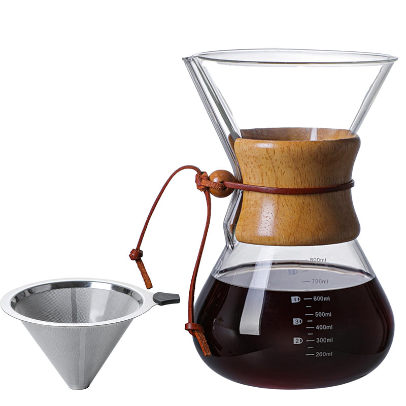 JIKANNOYA コーヒーサーバー 割れない 400ml 高ホウ素シリカガラス材料 目盛付き 直火対応 コーヒーポット 透明 電子レンジ 食洗機対応 コーヒー用品 使いやすい 洗いやすい 多用途 家用 喫茶店 1~3杯用