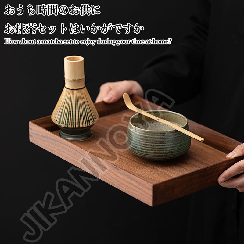 JIKANNOYA 抹茶セット 茶道具 初心者 自宅用 お点前セット 4点セット 茶杓 茶筅 茶せん 百本立 茶筅立て くせ直し 抹茶篩 綿茶巾 陶器茶杓立て お手入れも簡単 母の日 父の日 誕生日 贈り物 おしゃれ AQCJ51