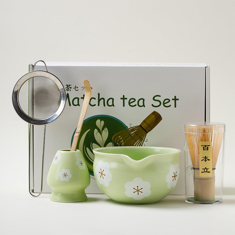 JIKANNOYA 抹茶 セット 抹茶セット 自宅用 茶道具 初心者 お点前セット 抹茶 陶器 抹茶茶碗 茶杓 茶杓立て 茶せん 百本立 茶筅立て くせ直し 綿茶巾 抹茶篩 茶道セット matcha set for beginners お手入れも簡単 母の日 父の日 誕生日 贈り物セット おしゃれ 500ml AQCJ60