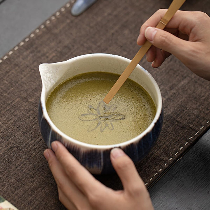 JIKANNOYA 抹茶 セット matcha set 茶道具 4点セット陶器 抹茶茶碗 bowl 茶杓 茶せん 百本立 whisk 茶筅立て くせ直し お手入れも簡単 初心者 自宅用 ceremony 母の日 父の日 誕生日 贈り物 gift おしゃれ cute 高級 おうち時間グッズ 氷裂貫入釉薬シリーズ CJ161