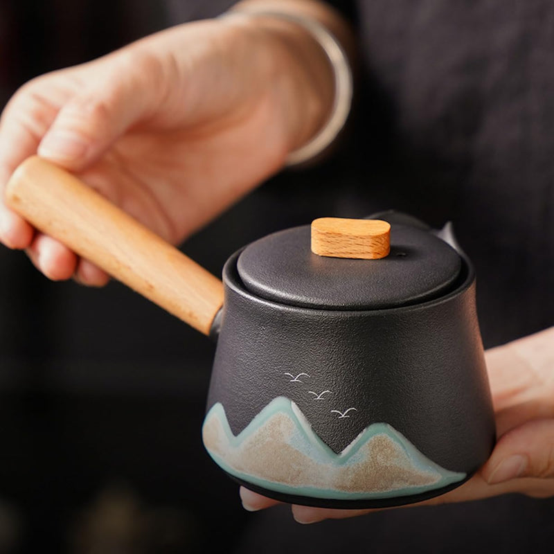 JIKANNOYA 中国茶器セット 茶器 茶具 陶器 急須 湯呑み お茶缶 セット 携帯 台湾茶器 旅行ティーセット 茶の入れ 携帯用茶具 車載旅行茶器セット 収納ボックス付き 初心者 芸術 高級 おしゃれ 軽量 お出かけ用 旅行 お手入れも簡単 母の日 父の日 誕生日 贈り物 AQZGCJ08
