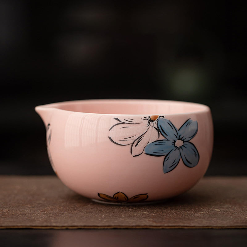 JIKANNOYA 抹茶セット 茶道具 初心者 自宅用 お点前セット 4点セット matcha set 茶杓 茶筅 茶せん 百本立 茶筅立て くせ直し 抹茶篩 綿茶巾 陶器茶杓立て お手入れも簡単 母の日 父の日 誕生日 贈り物 おしゃれ 花柄 ピンク AQCJ73