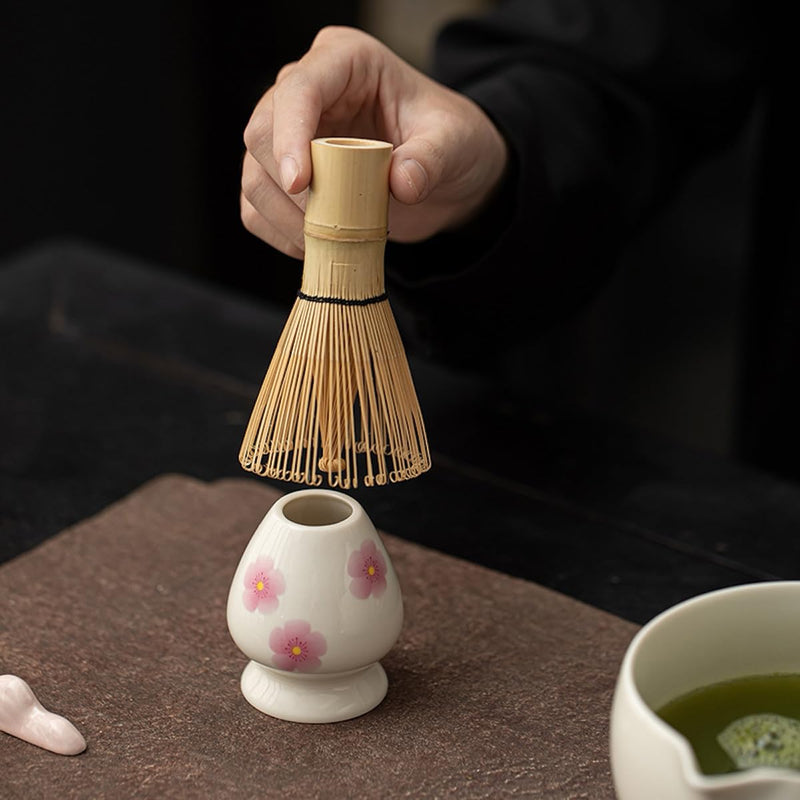 JIKANNOYA 抹茶 セット matcha set 茶道具 4点セット陶器 抹茶茶碗 bowl 茶杓 茶杓立て 茶せん 百本立 whisk 茶筅立て くせ直し 綿茶巾 抹茶篩 お手入れも簡単 初心者 自宅用 ceremony 母の日 父の日 誕生日 贈り物 gift おしゃれ cute 高級 CJ143