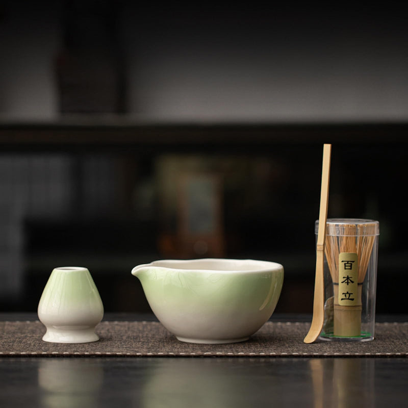 JIKANNOYA 抹茶 セット matcha set 茶道具 4点セット陶器 抹茶茶碗 bowl 茶杓 茶せん 百本立 whisk 茶筅立て くせ直し お手入れも簡単 初心者 自宅用 ceremony 母の日 父の日 誕生日 贈り物 gift おしゃれ cute 高級 おうち時間グッズ CJ163
