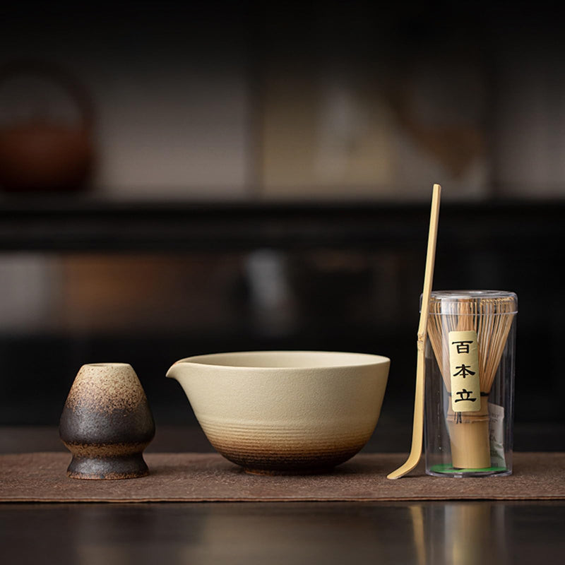 JIKANNOYA 抹茶 セット 抹茶セット 自宅用 茶道具 初心者 お点前セット 抹茶 陶器 抹茶茶碗 茶杓 茶杓立て 茶せん 百本立 茶筅立て くせ直し 綿茶巾 抹茶篩 茶道セット matcha set for beginners お手入れも簡単 母の日 父の日 誕生日 贈り物 おしゃれ AQCJ107