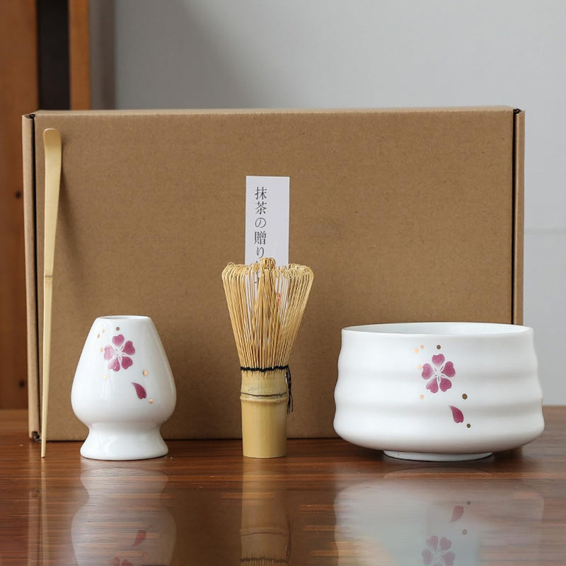 JIKANNOYA 抹茶セット お点前セット 4点セット 茶道具 セット 百本立 茶筅 茶せん 茶筅立て くせ直し 茶杓 お手入れも簡単 おうち時間 初心者さん向け 母の日 誕生日 父の日 贈り物