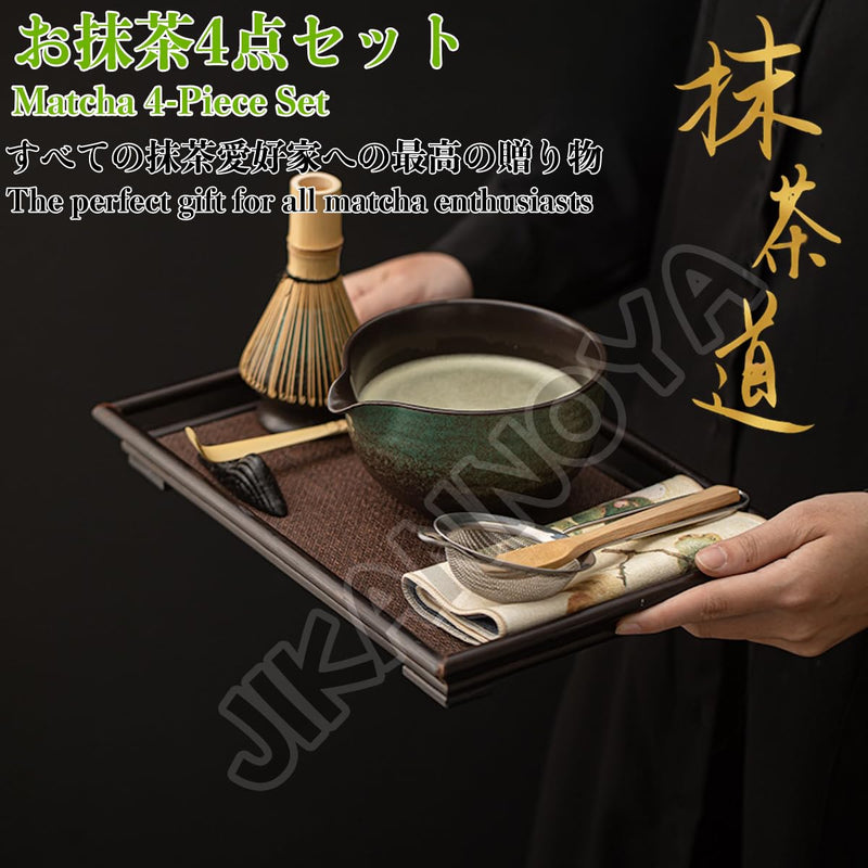 JIKANNOYA 抹茶 セット 茶道具 茶道セット 初心者 抹茶セット matcha set ceremony for beginners お点前セット whisk chasen 抹茶 陶器 抹茶茶碗 茶杓 茶杓立て 茶せん 茶筅 百本立 茶筅立て くせ直し 綿茶巾 抹茶篩 お手入れも簡単 自宅用 母の日 父の日 誕生日 プレゼント 贈り物 おしゃれ AQCJ115