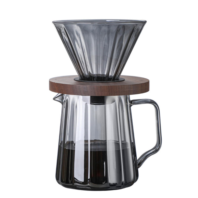 JIKANNOYA コーヒードリッパー ハンドドリップセット コーヒーサーバー 割れない 高ホウ素シリカガラス材料 耐熱ガラス 直火対応 耐寒性 ドリッパー 電子レンジ·食洗機対応 コーヒー用品 洗いやすい 多用途 家用 喫茶店 1~4杯用 550ml