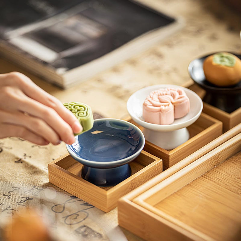 JIKANNOYA トレー お盆 竹製 滑らないトレー 天然竹 多目的トレイ 小物入れ 北欧 トレイ カフェトレー コースター 茶托 ティートレー 前菜プレート ランチョン お膳 お茶 食事用 卓上用トレイ 定食用 多機能 便利 家庭用 業務用 AQTP21