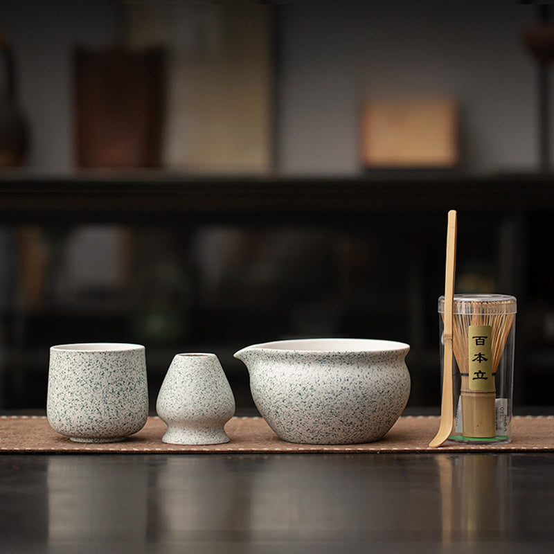 JIKANNOYA 抹茶セット 抹茶 セット 自宅用 茶道具 初心者 お点前セット 抹茶 陶器 抹茶茶碗 茶杓 茶杓立て 茶せん 百本立 茶筅立て くせ直し 綿茶巾 抹茶篩 茶道セット matcha set for beginners お手入れも簡単 母の日 父の日 誕生日 贈り物 おしゃれ 550ml AQCJ102