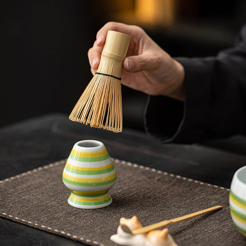JIKANNOYA 抹茶 セット matcha set 茶道具 4点セット陶器 抹茶茶碗 bowl 茶杓 茶せん 百本立 whisk 茶筅立て くせ直し お手入れも簡単 初心者 自宅用 ceremony 母の日 父の日 誕生日 贈り物 gift おしゃれ cute 高級 おうち時間グッズ CJ166