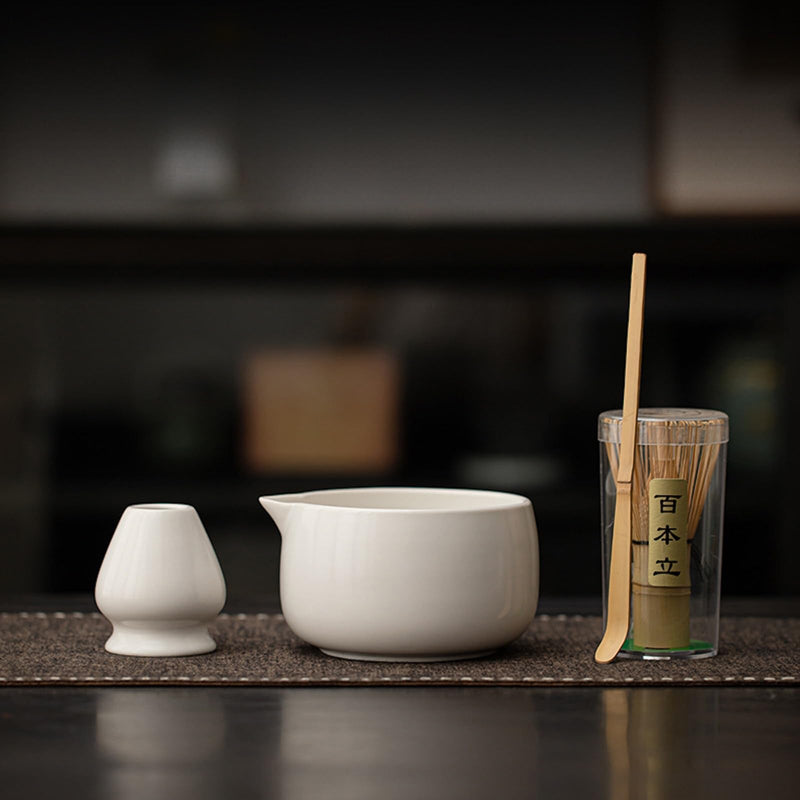 JIKANNOYA 抹茶 セット matcha set 茶道具 4点セット 抹茶茶碗 bowl 茶杓 茶せん 百本立 whisk 茶筅立て くせ直し お手入れも簡単 初心者 自宅用 ceremony 母の日 父の日 誕生日 贈り物 gift 持ち運び おしゃれ cute 高級 おうち時間グッズ CJ171