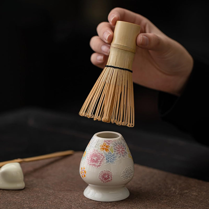 JIKANNOYA 抹茶 セット matcha set 茶道具 4点セット陶器 抹茶茶碗 bowl 茶杓 茶杓立て 茶せん 百本立 whisk 茶筅立て くせ直し 綿茶巾 抹茶篩 お手入れも簡単 初心者 自宅用 ceremony 母の日 父の日 誕生日 贈り物 gift おしゃれ cute 高級 CJ149