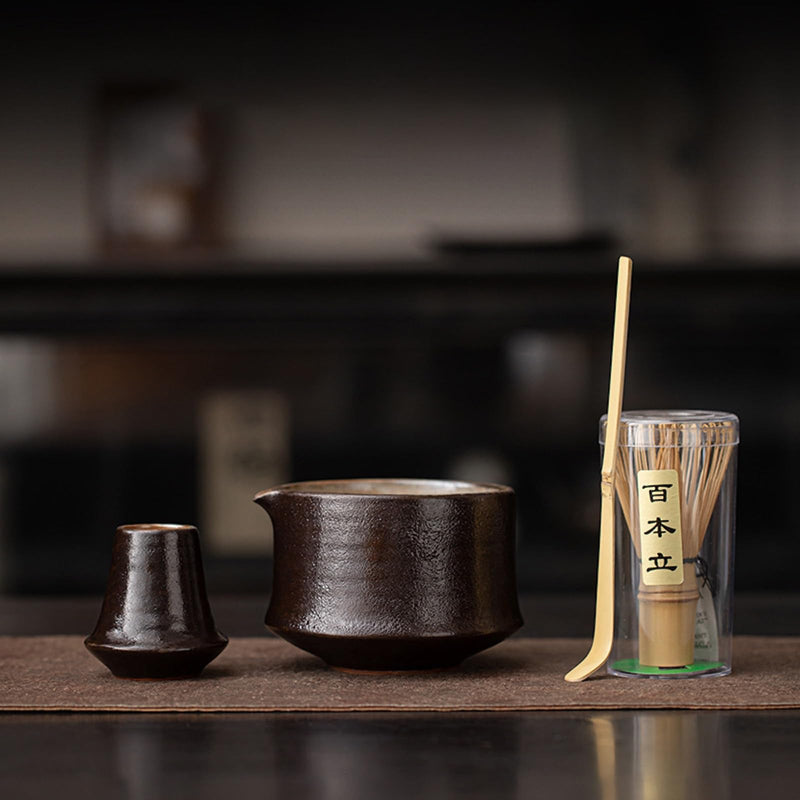 JIKANNOYA 抹茶 セット 抹茶セット 自宅用 茶道具 初心者 お点前セット 抹茶 陶器 抹茶茶碗 茶杓 茶杓立て 茶せん 百本立 茶筅立て くせ直し 綿茶巾 抹茶篩 茶道セット matcha set for beginners お手入れも簡単 母の日 父の日 誕生日 贈り物 おしゃれ AQCJ109
