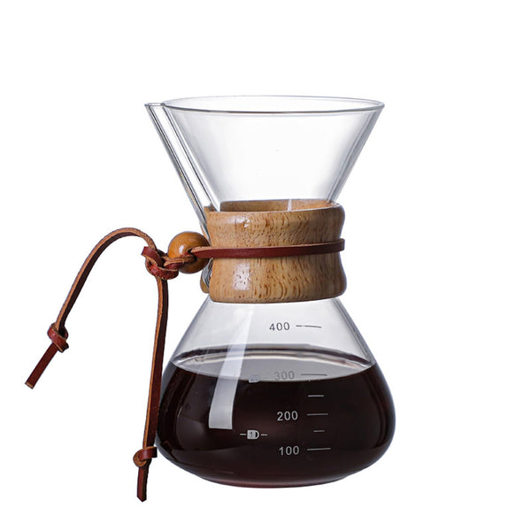 JIKANNOYA コーヒーサーバー 割れない 400ml 高ホウ素シリカガラス材料 目盛付き 直火対応 コーヒーポット 透明 電子レンジ 食洗機対応 コーヒー用品 使いやすい 洗いやすい 多用途 家用 喫茶店 1~3杯用