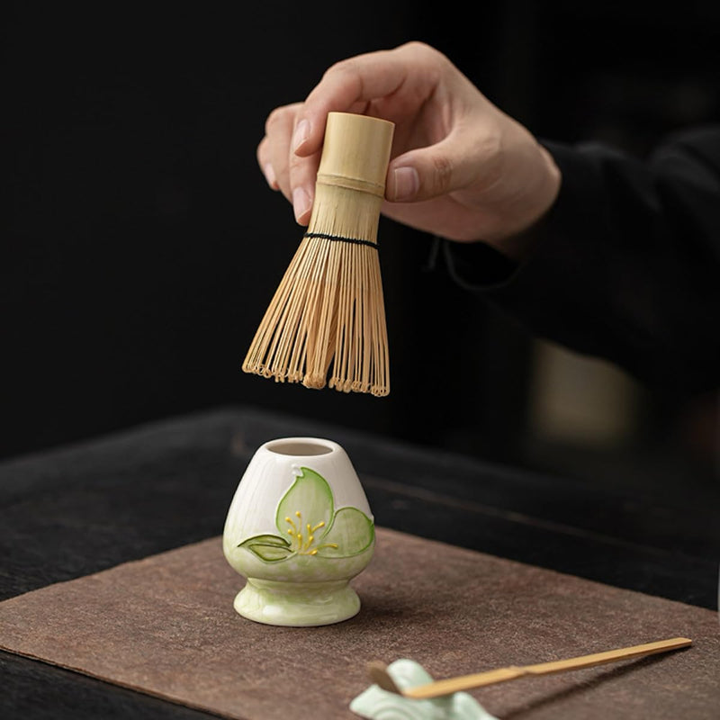 JIKANNOYA 抹茶 セット matcha set 茶道具 4点セット陶器 抹茶茶碗 bowl 茶杓 茶杓立て 茶せん 百本立 whisk 茶筅立て くせ直し 綿茶巾 抹茶篩 お手入れも簡単 初心者 自宅用 ceremony 母の日 父の日 誕生日 贈り物 gift おしゃれ cute 高級 CJ136