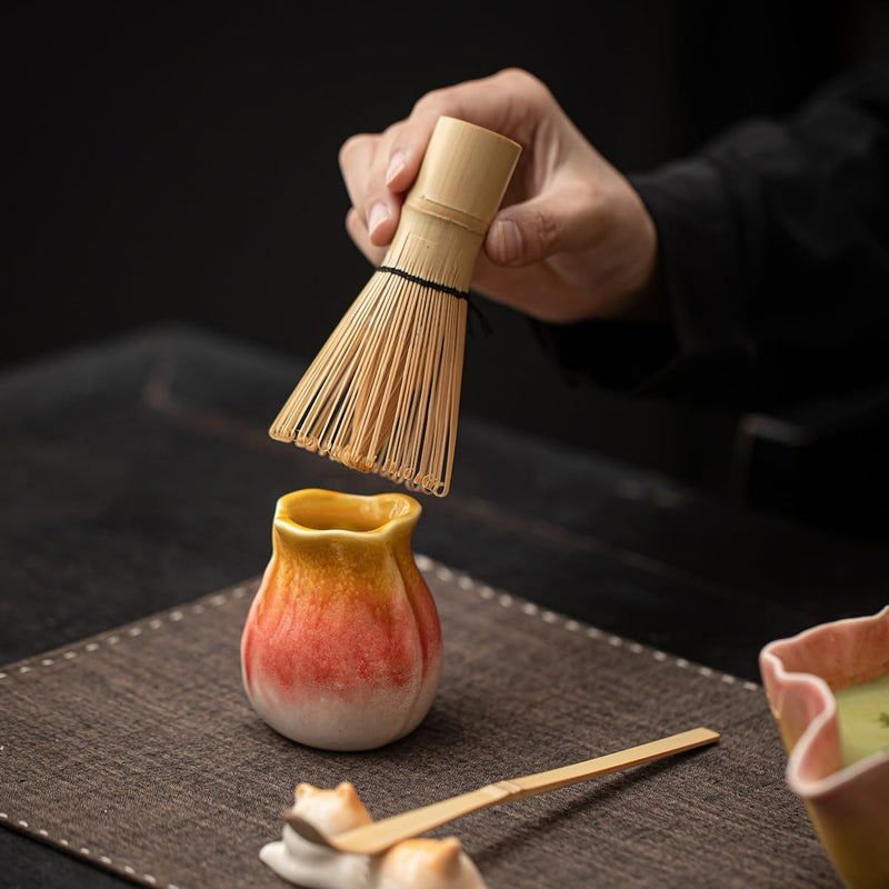 JIKANNOYA 抹茶 セット matcha set 茶道具 4点セット 抹茶茶碗 bowl 茶杓 茶せん 百本立 whisk 茶筅立て くせ直し お手入れも簡単 初心者 自宅用 ceremony 母の日 父の日 誕生日 贈り物 gift 持ち運び おしゃれ cute 高級 おうち時間グッズ 蓮 CJ221
