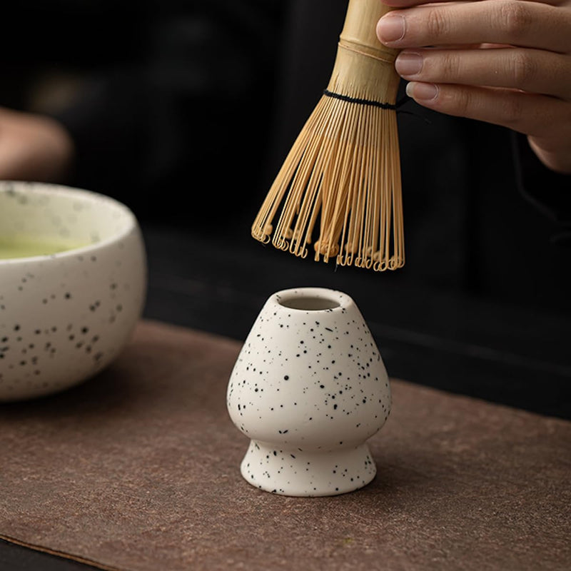 JIKANNOYA 抹茶 セット matcha set 茶道具 4点セット陶器 抹茶茶碗 bowl 茶杓 茶杓立て 茶せん 百本立 whisk 茶筅立て くせ直し 綿茶巾 抹茶篩 お手入れも簡単 初心者 自宅用 ceremony 母の日 父の日 誕生日 贈り物 gift おしゃれ cute 高級 CJ129