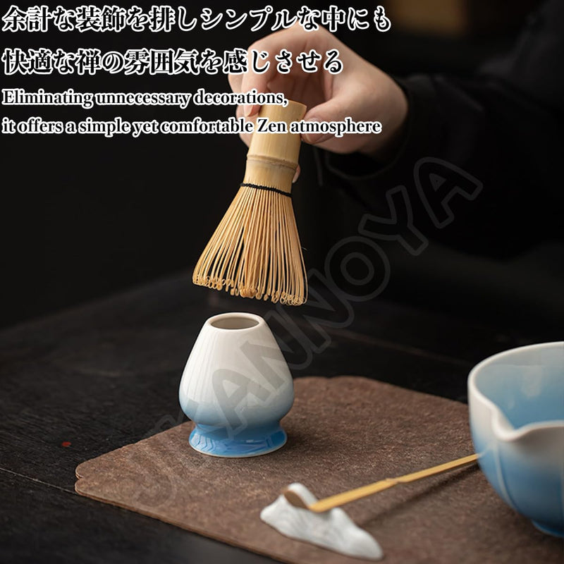 JIKANNOYA 抹茶 セット 抹茶セット 自宅用 茶道具 初心者 お点前セット 抹茶 陶器 抹茶茶碗 茶杓 茶杓立て 茶せん 百本立 茶筅立て くせ直し 綿茶巾 抹茶篩 茶道セット matcha set for beginners お手入れも簡単 母の日 父の日 誕生日 贈り物セット おしゃれ 420ml AQCJ91