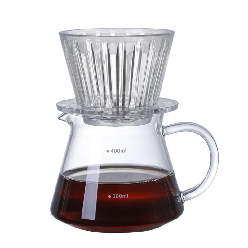 JIKANNOYA コーヒードリッパー 400ml ハンドドリップセット コーヒーサーバー 割れない 目盛付き 高ホウ素シリカガラス材料 耐熱ガラス 直火対応 耐寒性 ドリッパー 電子レンジ·食洗機対応 コーヒー用品 洗いやすい 多用途 家用 喫茶店 1~2杯用