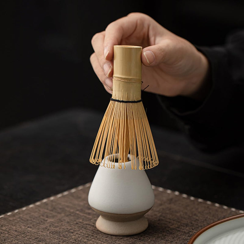 JIKANNOYA 茶道具 セット 抹茶セット お点前セット 7点セット 茶筅 茶せん 百本立 茶筅立て くせ直し 茶杓 陶器茶杓立て 茶筒 陶器トレイ付き 初心者 高級感 抹茶スターター おうち時間グッズ お手入れも簡単 母の日 父の日 誕生日 贈り物 CJ128