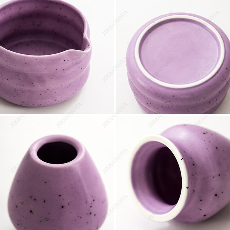 JIKANNOYA 抹茶セット 初心者 6点セット マカロンカラー お点前セット 陶磁器茶碗 注ぎ口付き お茶缶 茶杓 茶せん 百本立 茶筅立て くせ直し 綿茶巾 茶道具 茶道 セット お手入れも簡単 母の日 父の日 誕生日 贈り物 500ml