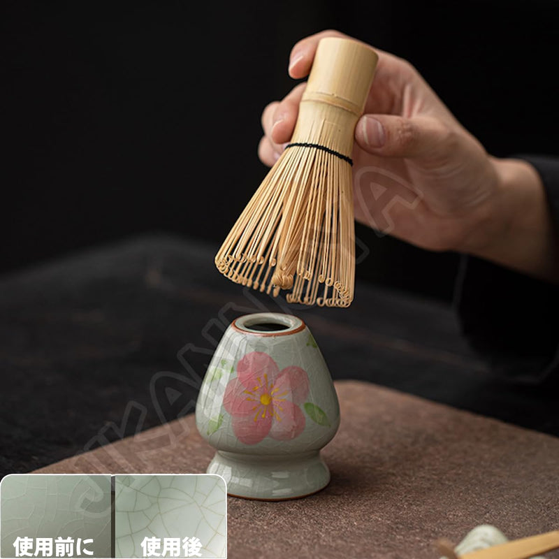 JIKANNOYA 抹茶 セット matcha set 茶道具 4点セット陶器 抹茶茶碗 bowl 茶杓 茶せん 百本立 whisk 茶筅立て くせ直し お手入れも簡単 初心者 自宅用 ceremony 母の日 父の日 誕生日 贈り物 gift おしゃれ cute 高級 おうち時間グッズ 汝窯 CJ153