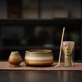 4点セット(グラデーションブラウングリーン 600ml 波型茶碗)