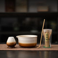 4点セット(グラデーションブラウンホワイト 500ml 注ぎ口付き茶碗)