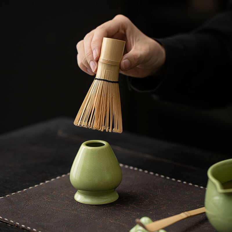 JIKANNOYA 抹茶セット 抹茶 セット 自宅用 茶道具 初心者 お点前セット 陶器 抹茶茶碗 茶杓 茶杓立て 茶せん 百本立 茶筅立て くせ直し 抹茶篩 茶道セット matcha set for beginners お手入れも簡単 母の日 父の日 誕生日 贈り物 おしゃれ 8点セット 青海波模様 CJ231