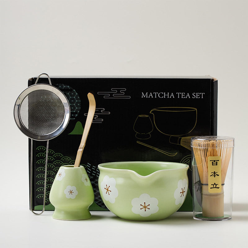 JIKANNOYA 抹茶セット 抹茶 セット 自宅用 茶道具 初心者 お点前セット 抹茶 陶器 抹茶茶碗 茶杓 茶杓立て 茶せん 百本立 茶筅立て くせ直し 綿茶巾 抹茶篩 茶道セット matcha set for beginners お手入れも簡単 母の日 父の日 誕生日 贈り物セット おしゃれ 500ml AQCJ61