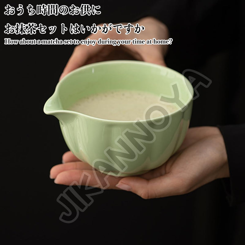 JIKANNOYA 抹茶セット 抹茶 セット 自宅用 茶道具 初心者 お点前セット 抹茶 陶器 抹茶茶碗 茶杓 茶杓立て 茶せん 百本立 茶筅立て くせ直し 綿茶巾 抹茶篩 茶道セット matcha set for beginners お手入れも簡単 母の日 父の日 誕生日 贈り物 おしゃれ 500ml AQCJ85