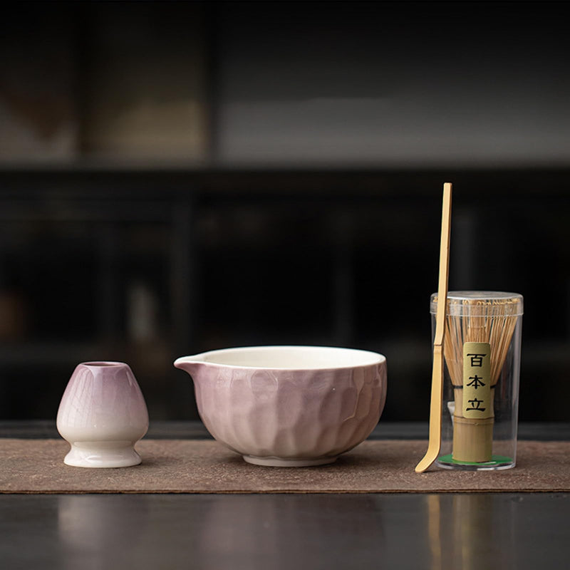 JIKANNOYA 抹茶 セット matcha set 茶道具 4点セット陶器 抹茶茶碗 bowl 茶杓 茶杓立て 茶せん 百本立 whisk 茶筅立て くせ直し 綿茶巾 抹茶篩 お手入れも簡単 初心者 自宅用 ceremony 母の日 父の日 誕生日 贈り物 gift おしゃれ cute 高級 CJ142