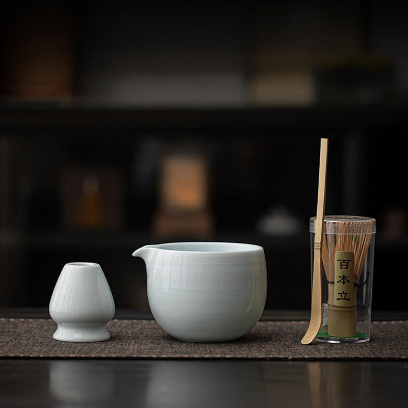 JIKANNOYA 抹茶 セット matcha set 初心者 茶道具 4点セット 陶器 抹茶茶碗 bowl 茶杓 茶せん 百本立 whisk 茶筅立て くせ直し お手入れも簡単 自宅用 ceremony 母の日 父の日 誕生日 贈り物 gift おしゃれ cute 高級 おうち時間グッズ CJ228