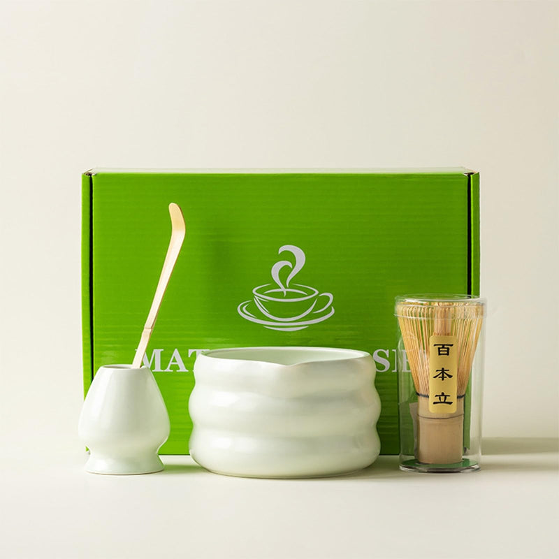JIKANNOYA 抹茶セット 茶道具 初心者 抹茶 セット お点前セット 抹茶 陶器 抹茶茶碗 茶杓 茶杓立て 茶せん 百本立 茶筅立て くせ直し 綿茶巾 抹茶篩 茶道セット matcha set for beginners お手入れも簡単 母の日 父の日 誕生日 贈り物セット 500ml AQCJ39