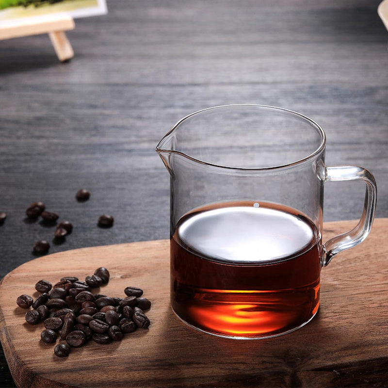 JIKANNOYA コーヒードリッパー ハンドドリップセット コーヒーサーバー 割れない 高ホウ素シリカガラス材料 耐熱ガラス 直火対応 耐寒性 ドリッパー 電子レンジ·食洗機対応 コーヒー用品 洗いやすい 多用途 家用 喫茶店 透明 1~2杯用 400ml