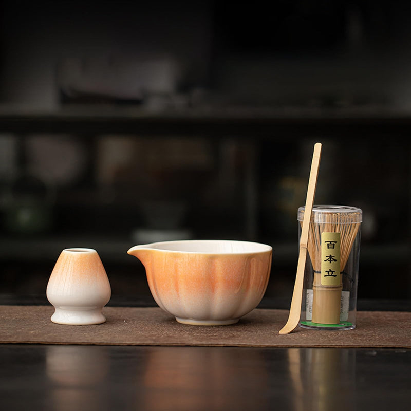 JIKANNOYA 抹茶セット 抹茶 セット 自宅用 茶道具 初心者 お点前セット 抹茶 陶器 抹茶茶碗 茶杓 茶杓立て 茶せん 百本立 茶筅立て くせ直し 綿茶巾 抹茶篩 茶道セット matcha set for beginners お手入れも簡単 母の日 父の日 誕生日 贈り物 おしゃれ 500ml AQCJ85