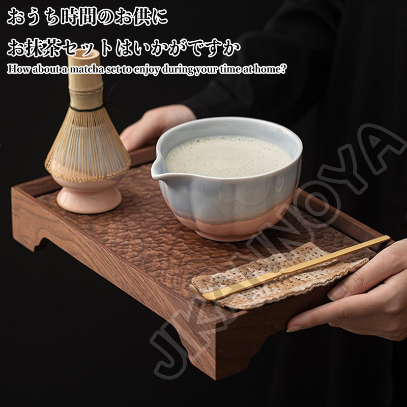JIKANNOYA 抹茶セット 抹茶 セット 自宅用 茶道具 初心者 お点前セット 抹茶 陶器 抹茶茶碗 茶杓 茶杓立て 茶せん 百本立 茶筅立て くせ直し 綿茶巾 抹茶篩 茶道セット matcha set for beginners お手入れも簡単 母の日 父の日 誕生日 贈り物 おしゃれ 500ml AQCJ89