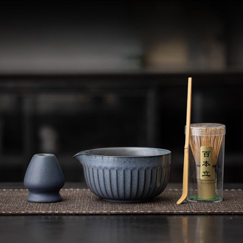 JIKANNOYA 抹茶 セット matcha set 茶道具 4点セット陶器 抹茶茶碗 bowl 茶杓 茶せん 百本立 whisk 茶筅立て くせ直し お手入れも簡単 初心者 自宅用 ceremony 母の日 父の日 誕生日 贈り物 gift おしゃれ cute 高級 おうち時間グッズ CJ168