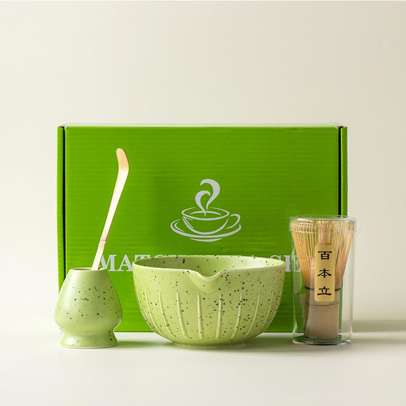 JIKANNOYA 抹茶セット 茶道具 初心者 抹茶 セット お点前セット 陶器 抹茶 抹茶茶碗 茶杓 茶杓立て 茶せん 百本立 茶筅立て くせ直し 綿茶巾 抹茶篩 茶道セット matcha set for beginners お手入れも簡単 母の日 父の日 誕生日 贈り物セット 500ml AQCJ40