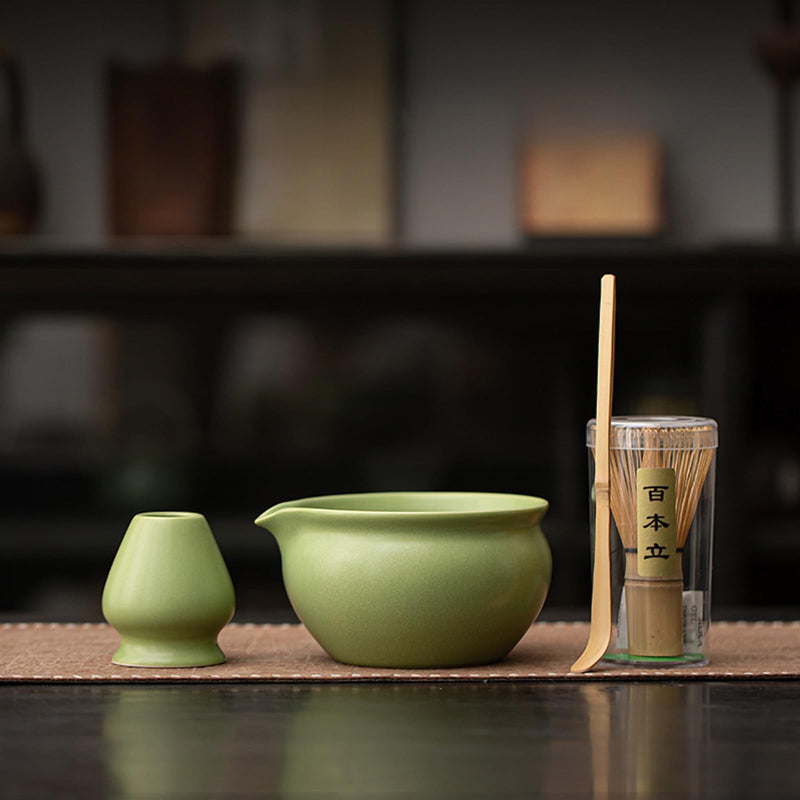 JIKANNOYA 抹茶セット 抹茶 セット 自宅用 茶道具 初心者 お点前セット 抹茶 陶器 抹茶茶碗 茶杓 茶杓立て 茶せん 百本立 茶筅立て くせ直し 綿茶巾 抹茶篩 茶道セット matcha set for beginners お手入れも簡単 母の日 父の日 誕生日 贈り物 おしゃれ 550ml AQCJ102