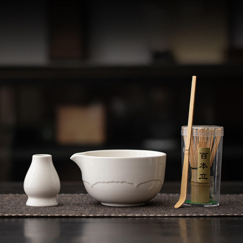 JIKANNOYA 抹茶 セット matcha set 茶道具 4点セット 抹茶茶碗 bowl 茶杓 茶せん 百本立 whisk 茶筅立て くせ直し お手入れも簡単 初心者 自宅用 ceremony 母の日 父の日 誕生日 贈り物 gift 持ち運び おしゃれ cute 高級 おうち時間グッズ CJ172
