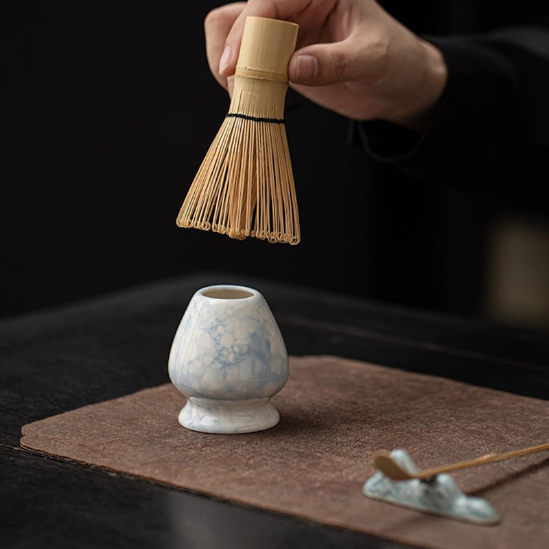 JIKANNOYA 抹茶 セット matcha set 茶道具 4点セット陶器 抹茶茶碗 bowl 茶杓 茶杓立て 茶せん 百本立 whisk 茶筅立て くせ直し 綿茶巾 抹茶篩 お手入れも簡単 初心者 自宅用 ceremony 母の日 父の日 誕生日 贈り物 gift おしゃれ cute 高級 CJ140