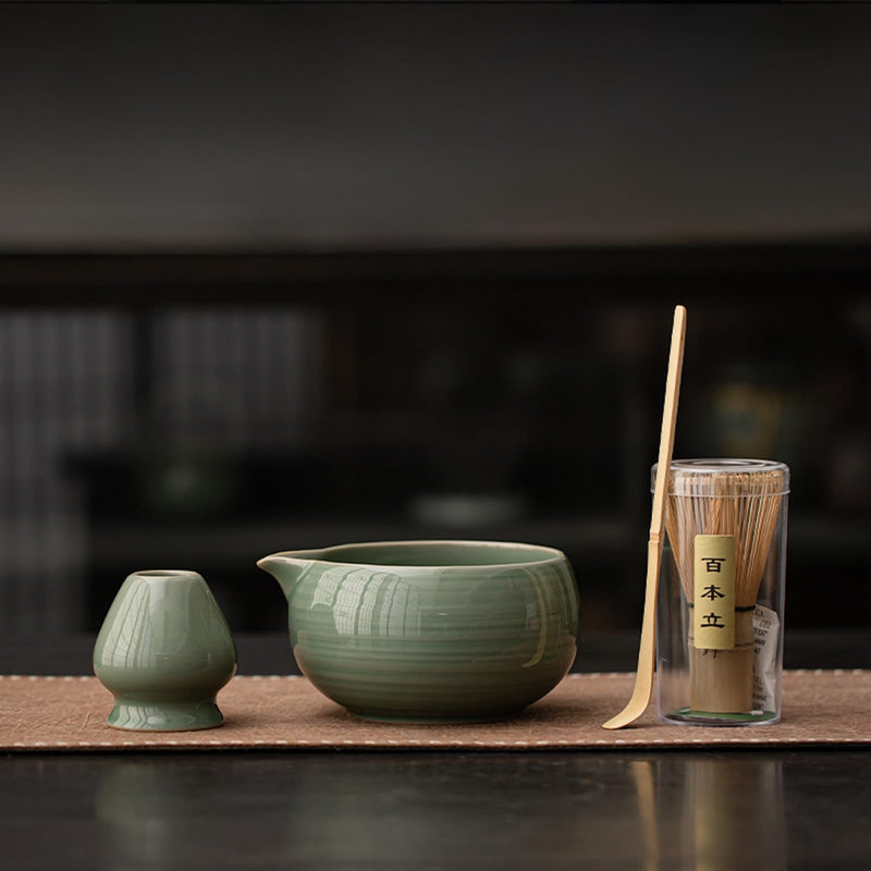 JIKANNOYA 抹茶セット 抹茶 セット 自宅用 茶道具 初心者 お点前セット 抹茶 陶器 抹茶茶碗 茶杓 茶杓立て 茶せん 百本立 茶筅立て くせ直し 綿茶巾 抹茶篩 茶道セット matcha set for beginners お手入れも簡単 母の日 父の日 誕生日 贈り物 おしゃれ 600ml AQCJ99