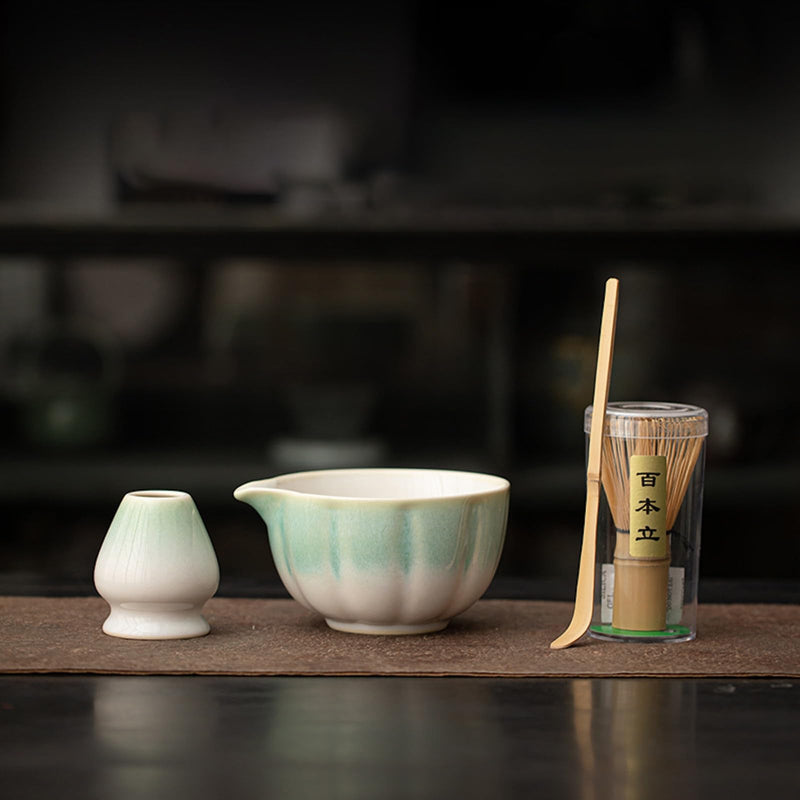 JIKANNOYA 抹茶セット 抹茶 セット 自宅用 茶道具 初心者 お点前セット 抹茶 陶器 抹茶茶碗 茶杓 茶杓立て 茶せん 百本立 茶筅立て くせ直し 綿茶巾 抹茶篩 茶道セット matcha set for beginners お手入れも簡単 母の日 父の日 誕生日 贈り物 おしゃれ 500ml AQCJ85