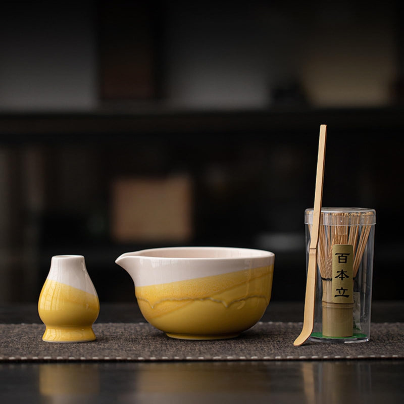JIKANNOYA 抹茶 セット matcha set 茶道具 4点セット 抹茶茶碗 bowl 茶杓 茶せん 百本立 whisk 茶筅立て くせ直し お手入れも簡単 初心者 自宅用 ceremony 母の日 父の日 誕生日 贈り物 gift 持ち運び おしゃれ cute 高級 おうち時間グッズ CJ172